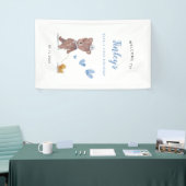 Blue Teddy Bear Birthday Party Welkomstteken Spandoek (Beurs)