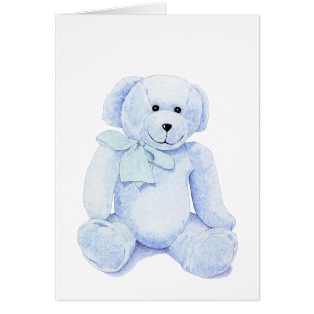 Blue Teddy Bear Blank Card (Voorkant)