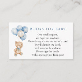 Blue Teddy Bear Boeken voor Baby Informatiekaartje