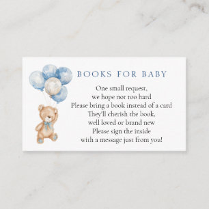 Blue Teddy Bear Boeken voor Baby Informatiekaartje