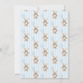 Blue Teddy Bear Bow Balloon Baby Boy Table Number (Achterkant)