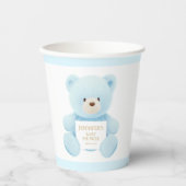 Blue Teddy Bear Boy Baby shower Papieren Bekers (Voorkant)