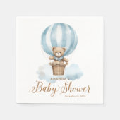 Blue Teddy Bear Boy Baby shower Servet (Voorkant)