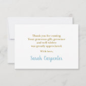 Blue Teddy Bear Boy Bedankt voor je briefkaart (Achterkant)