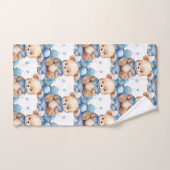 Blue Teddy Bear Boy's Badhanddoek Set Bad Handdoek (Handdoek)