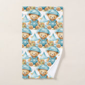 Blue Teddy Bear Boy's Badhanddoek Set Bad Handdoek (Handdoek)