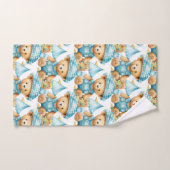 Blue Teddy Bear Boy's Badhanddoek Set Bad Handdoek (Handdoek)