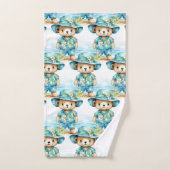 Blue Teddy Bear Boy's Badhanddoek Set Bad Handdoek (Handdoek)