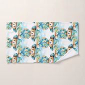 Blue Teddy Bear Boy's Badhanddoek Set Bad Handdoek (Handdoek)