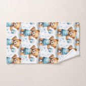 Blue Teddy Bear Boy's Badhanddoek Set Bad Handdoek (Handdoek)
