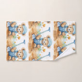 Blue Teddy Bear Boy's Badhanddoek Set Bad Handdoek (Handdoek)