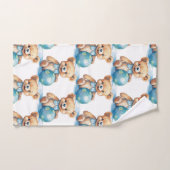 Blue Teddy Bear Boy's Badhanddoek Set Bad Handdoek (Handdoek)