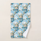 Blue Teddy Bear Boy's Badhanddoek Set Bad Handdoek (Handdoek)