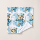 Blue Teddy Bear Boy's Badhanddoek Set Bad Handdoek (Wasdoekje)