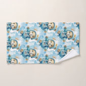 Blue Teddy Bear Boy's Badhanddoek Set Bad Handdoek (Handdoek)