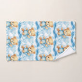 Blue Teddy Bear Boy's Badhanddoek Set Bad Handdoek (Handdoek)