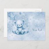 Blue Teddy Bear Briefkaart (Voorkant / Achterkant)