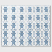 Blue Teddy Bear Cadeaupapier (Vlak)