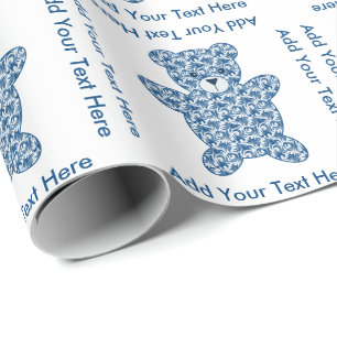 Blue Teddy Bear Cadeaupapier