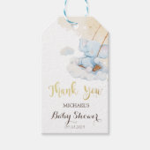 Blue Teddy Bear Clouds Baby shower Cadeaulabel (Voorkant)