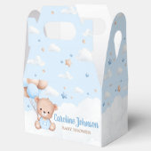 Blue Teddy Bear Clouds Balloon Baby Shower Bedankdoosjes (Geopend)