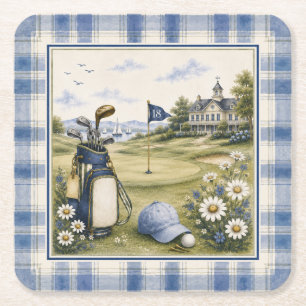 Blue Teddy Bear Country Club   Golf Kartonnen Onderzetters
