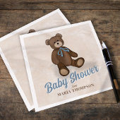  Blue Teddy Bear Custom Baby shower Servet