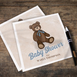  Blue Teddy Bear Custom Baby shower Servet