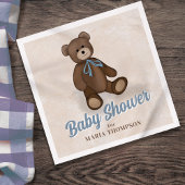  Blue Teddy Bear Custom Baby shower Servet
