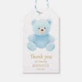 Blue Teddy Bear Dank je wel voor de cadeauLabels (Voorkant)