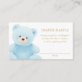 Blue Teddy Bear Diaper Raffle Informatiekaartje (Voorkant)