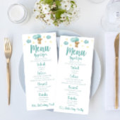 Blue Teddy Bear en Balloons Birthday Party Food Menu