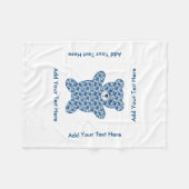 Blue Teddy Bear Fleece Deken (Voorkant (Horizontaal))