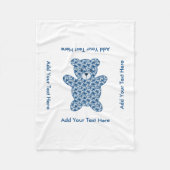 Blue Teddy Bear Fleece Deken (Voorkant)