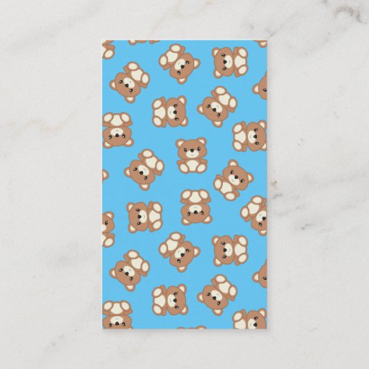 Blue Teddy Bear Guessing Game Informatiekaartje (Achterkant)