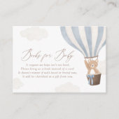 Blue Teddy Bear Hete Luchtballon Boeken voor Baby Informatiekaartje (Voorkant)