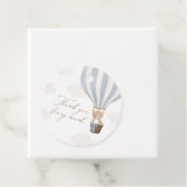 Blue Teddy Bear Hot Air Ballon Baby shower Bedankjes Labels (In situ)