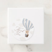 Blue Teddy Bear Hot Air Ballon Baby shower Bedankjes Labels (In situ)