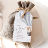Blue Teddy Bear Hot Air Ballon Baby shower Cadeaulabel