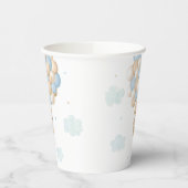 Blue Teddy Bear Hot Air Ballon Baby shower Papieren Bekers (Links)