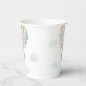 Blue Teddy Bear Hot Air Ballon Baby shower Papieren Bekers (Rechts)