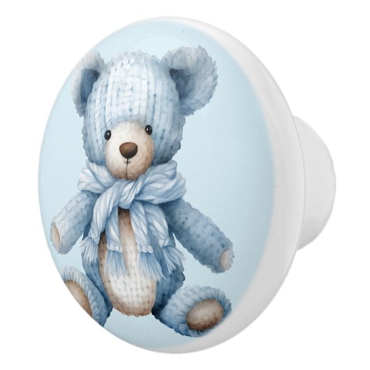 Blue Teddy Bear Keramische Knop (Rechts)