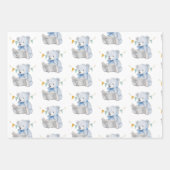 Blue Teddy Bear leest een boek Baby shower Inpakpapier Vel (Voorkant 2)