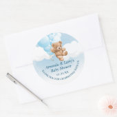 Blue Teddy Bear met Balloons Sticker (Envelop)