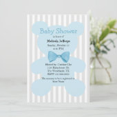 Blue Teddy Bear met Bow Stropdas Baby shower Kaart (Staand voorkant)