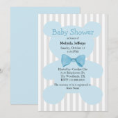 Blue Teddy Bear met Bow Stropdas Baby shower Kaart (Voorkant / Achterkant)