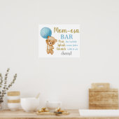 Blue Teddy Bear Momosa Bar Boy-teken Poster (Keuken)