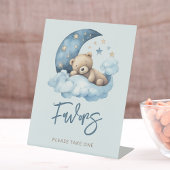 Blue Teddy Bear Moon Baby shower Favorieten Reclamebord Met Voetstuk