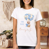 Blue Teddy Bear Oh Boy Balloon Mama To Be Baby T-shirt