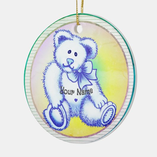 Blue Teddy Bear-ornament Keramisch Ornament (Links)